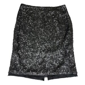 Talbots‎ Mini Skirt Sequin Black Silk Blend Party Cocktail Career Size 4